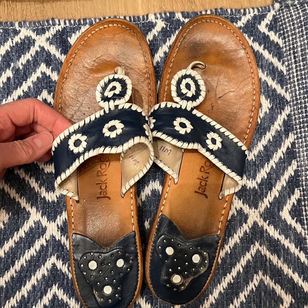 Jack Rogers Sandals - Navajo Navy and White sz 11